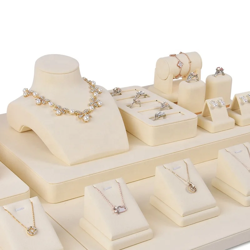 White Jewelry Display Props Necklace Ring Jewelry Display Stand Bracelet  Tray Jewelry Rack Counter Display