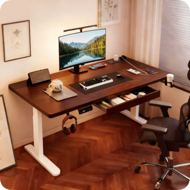 Lift Height Adjustable Stand Electric Sit Stand Desk Automatic Best Single Motor Standing Desk Electric Heavy Duty with Drawer details