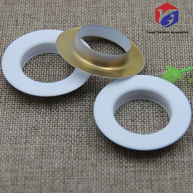 Заводская распродажа металлические люверсы плоские Люверсы с латунной серебряной медью и черной отделкой для обуви одежды