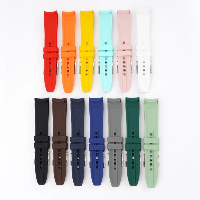Custom 20mm Premium Curved End Silicone Watch Straps For Rolex For