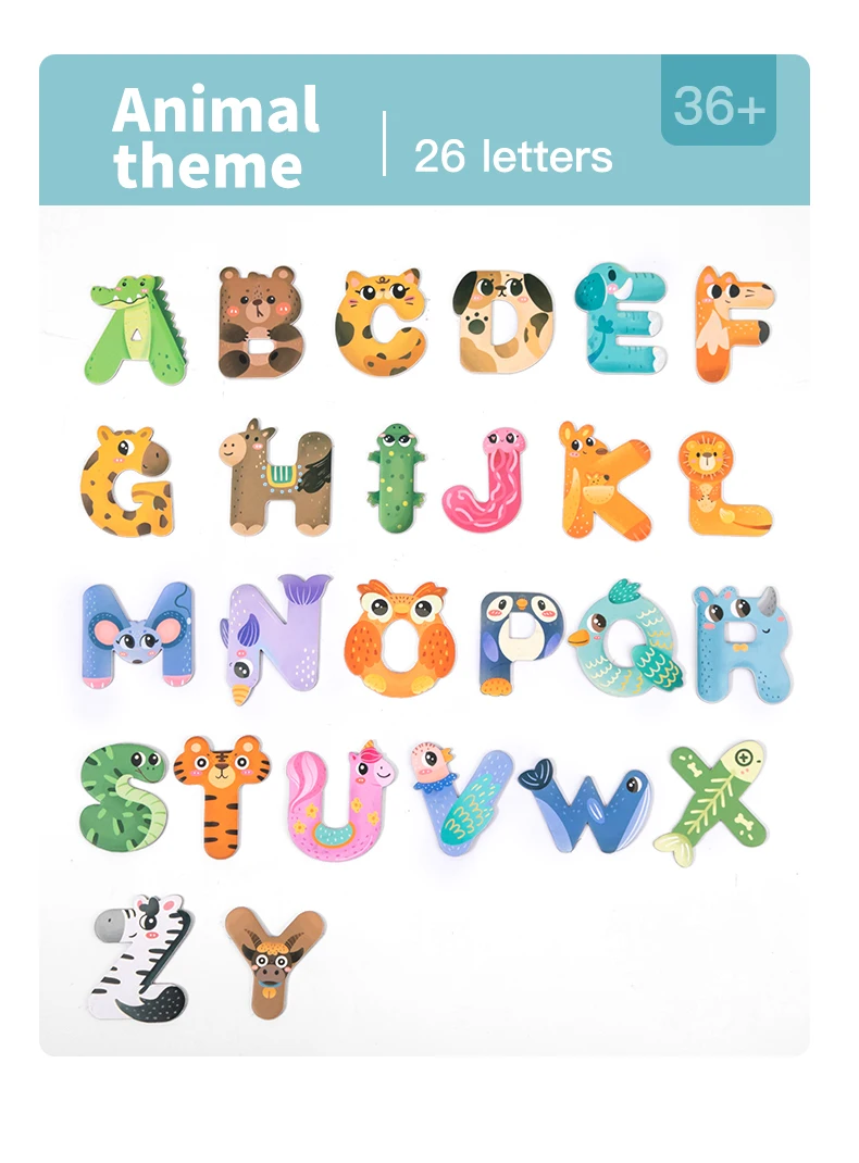 Children Cute Animals Fridge Large Alphabet Stickers Preschool