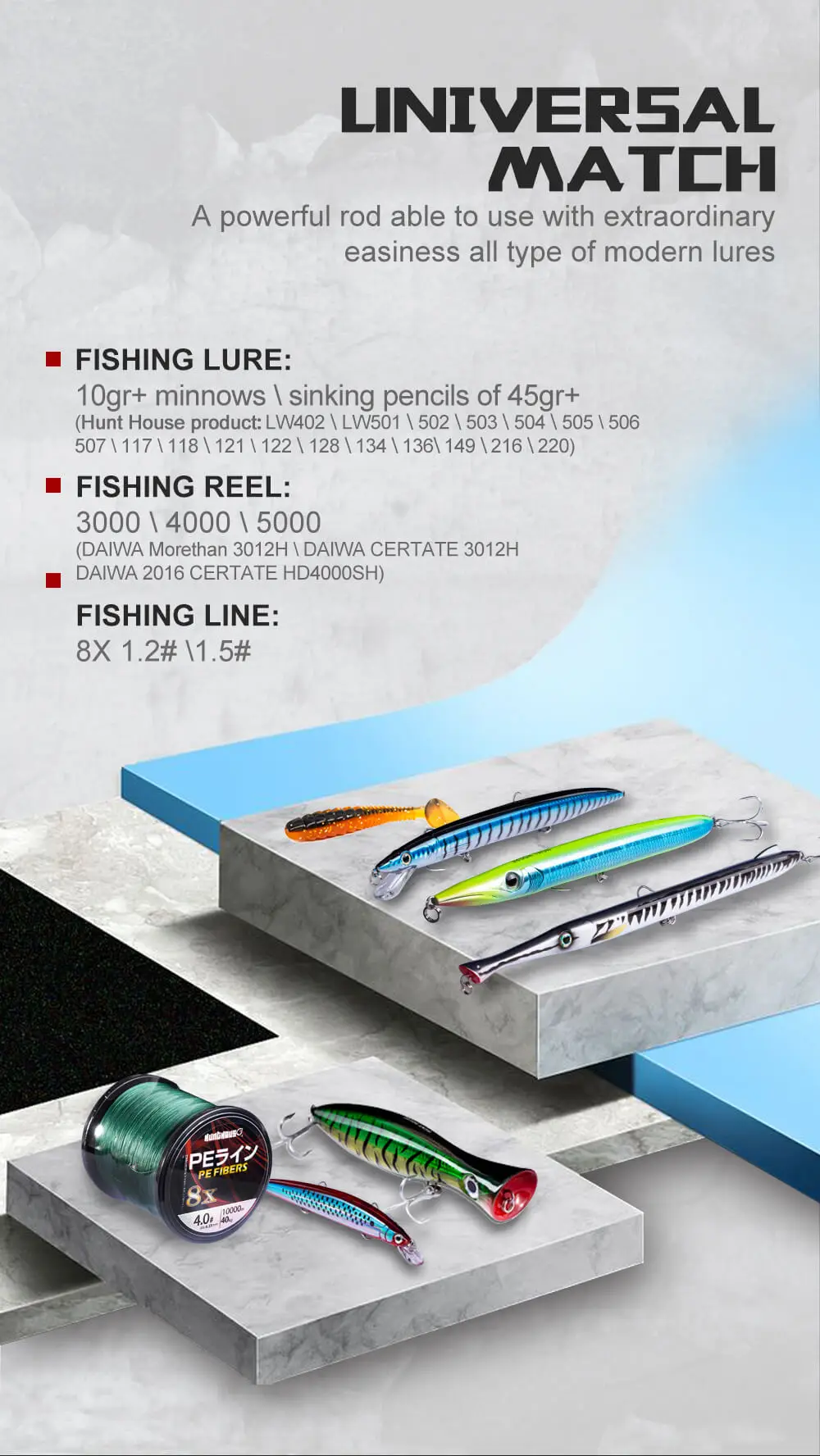 Hunthouse Japan Toray Carbon Fishing Rod 2.7m Sea Fishing Rod 2 Sections Carbon Fiber Fuji