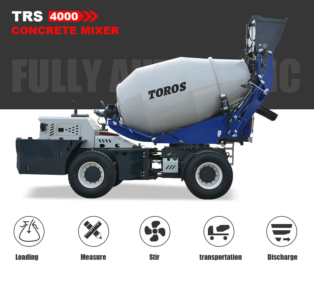 Highway Road Engineering Construction Mobile Autoloading Concrete Mixer Truck Loader Factory