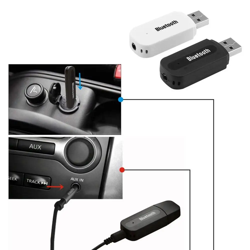 
 USB автомобильный адаптер 3,5 мм разъем приемник беспроводной AUX аудио MP3 музыкальный плеер Handsfree автомобильный инструмент  