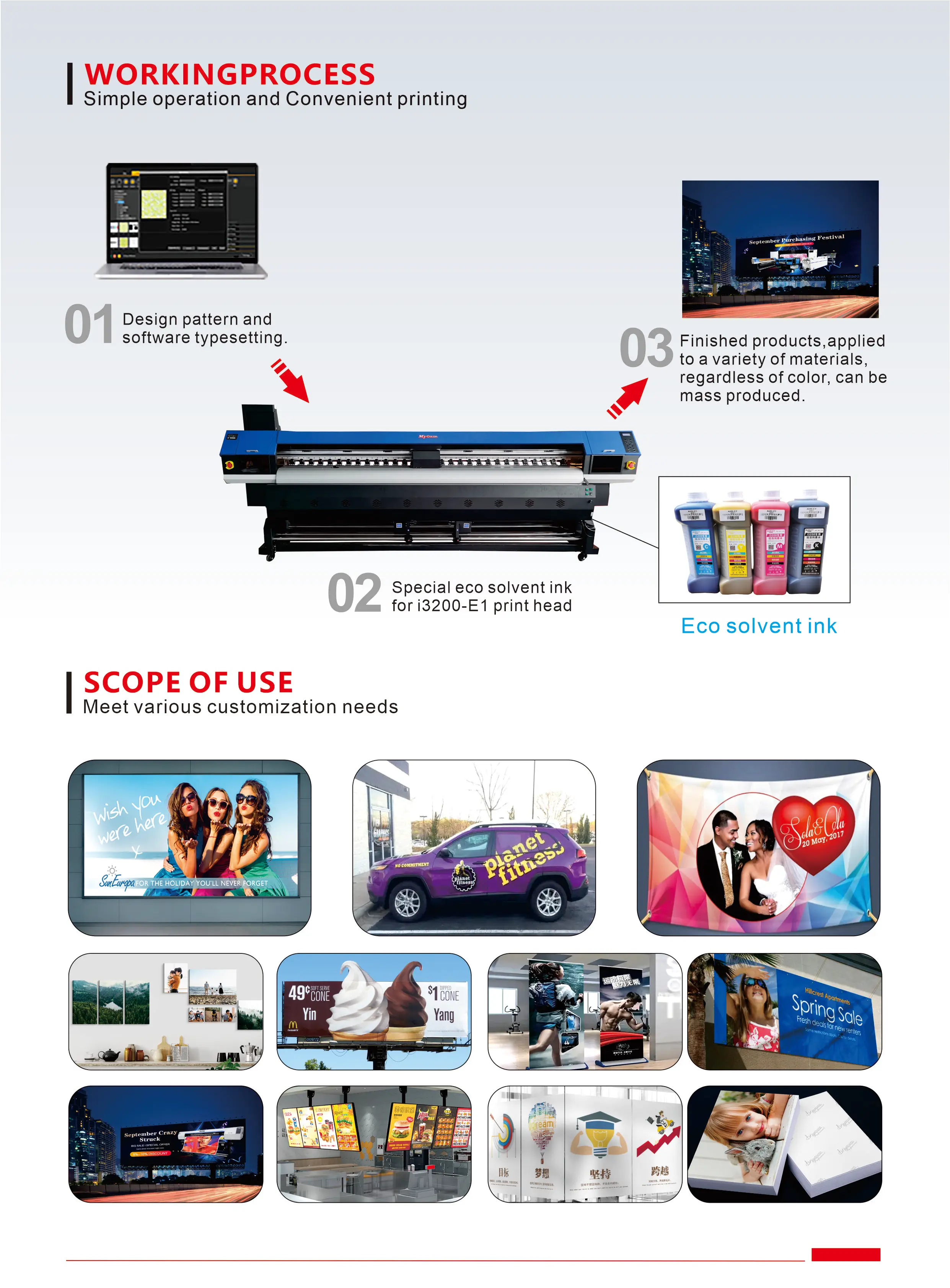 Large Format Printer 3200mm With 4 Heads I3200 Inkjet Eco Solvent Printer Digital Printing Machine Car Sticker Vinyl Printers