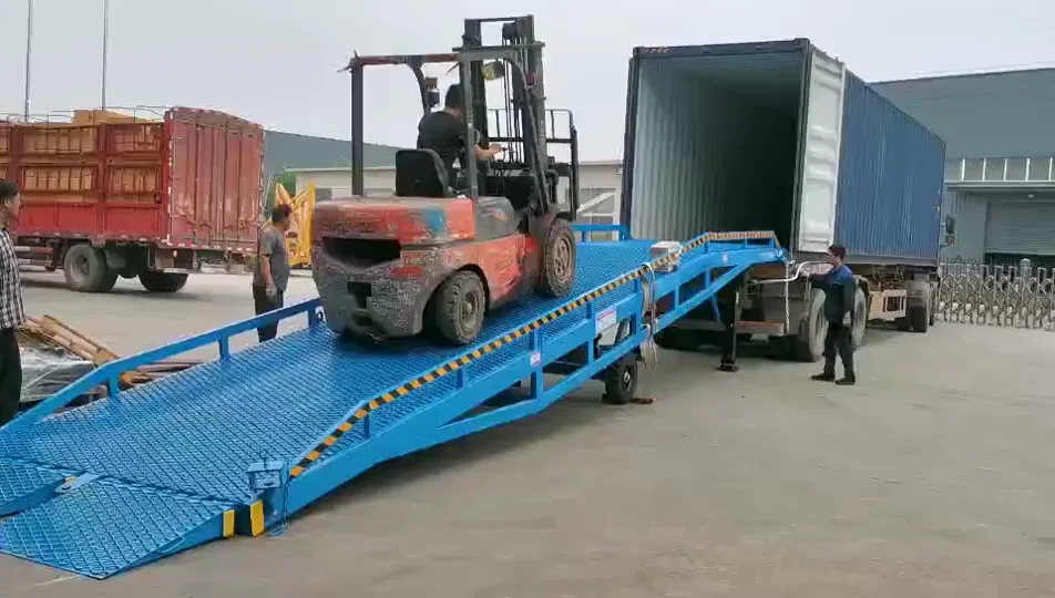 10ton Portable Container Ramp Lift Forklift Yard Hydraulic Loading Ramp ...