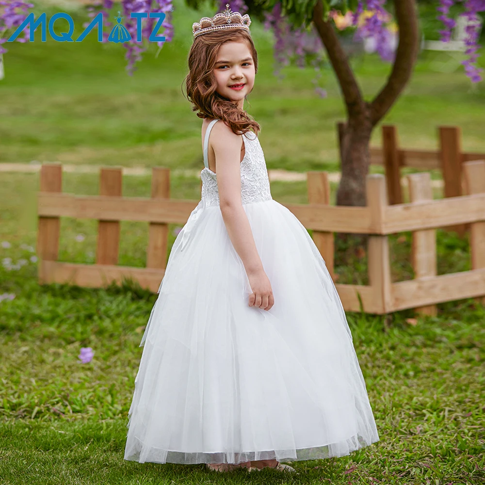 White Dress for Year Old Girls Formal Wedding Gowns