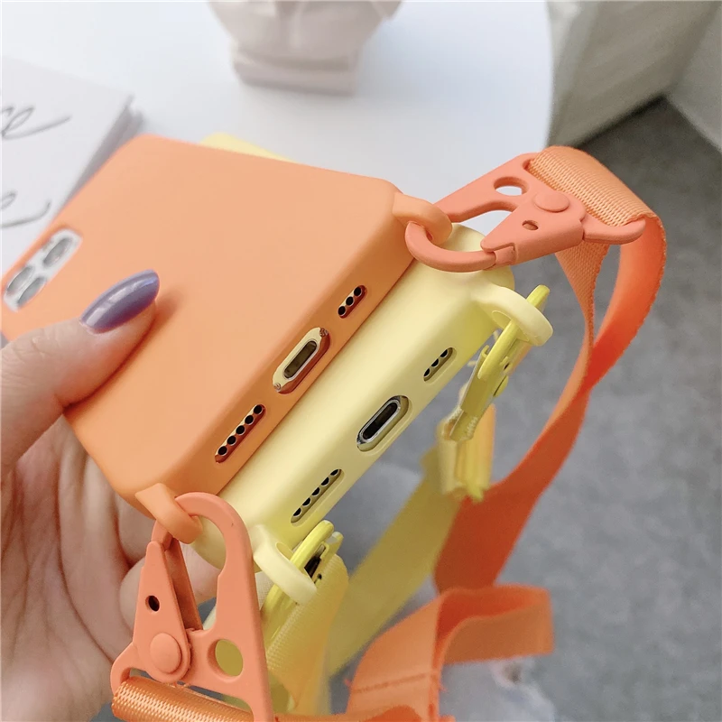 Lanyard Phone Case Soft Silicone Crossbody Strap