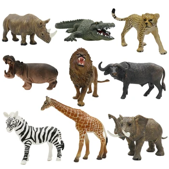2022 kids new juguete hollow plastic toy Africa animal model for collection and education
