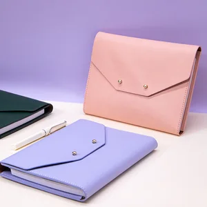 Three Fold Handbag Style Multifunctional Notebook PU Leather Notebook Inner Bag Can Be Inserted with Phone and logo