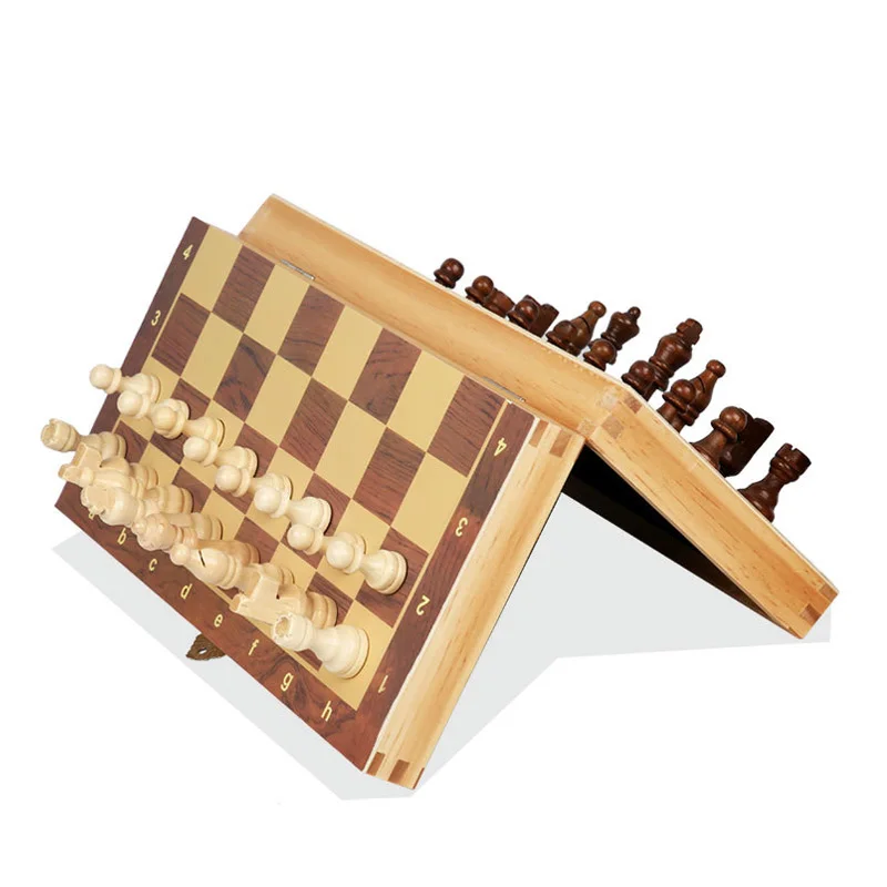 Оптовая продажа складных деревянных Образовательных шахматных игр для детей