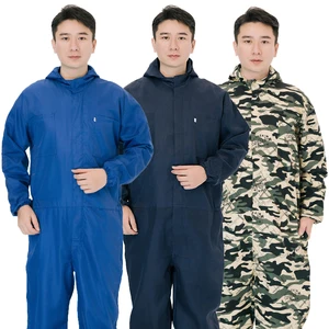Wholesale Custom Durable Men's Long Sleeve Mechanic Work Jumpsuit Coverall Multi-Pockets Overalls Safety Work Uniforms