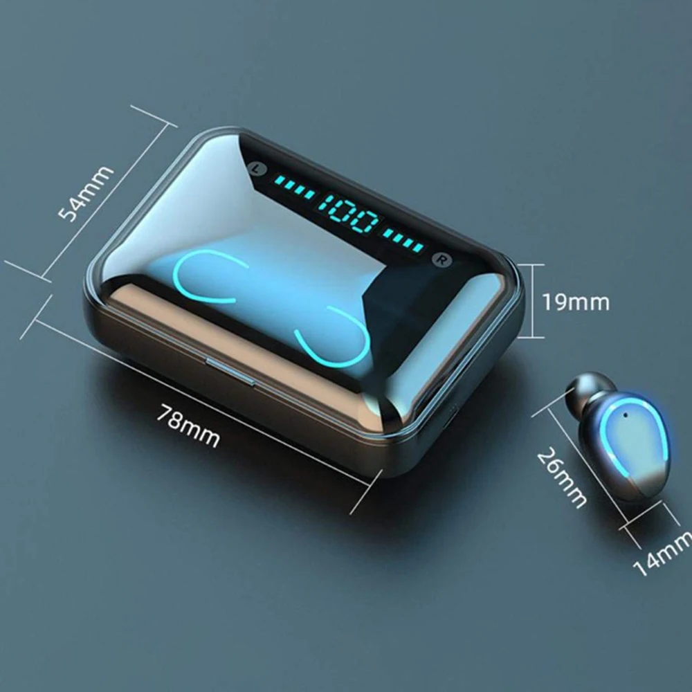 Mini Headsets Wireless Earbuds BT 5.0 IPX7 Waterproof Headphones F9-5 with microphone