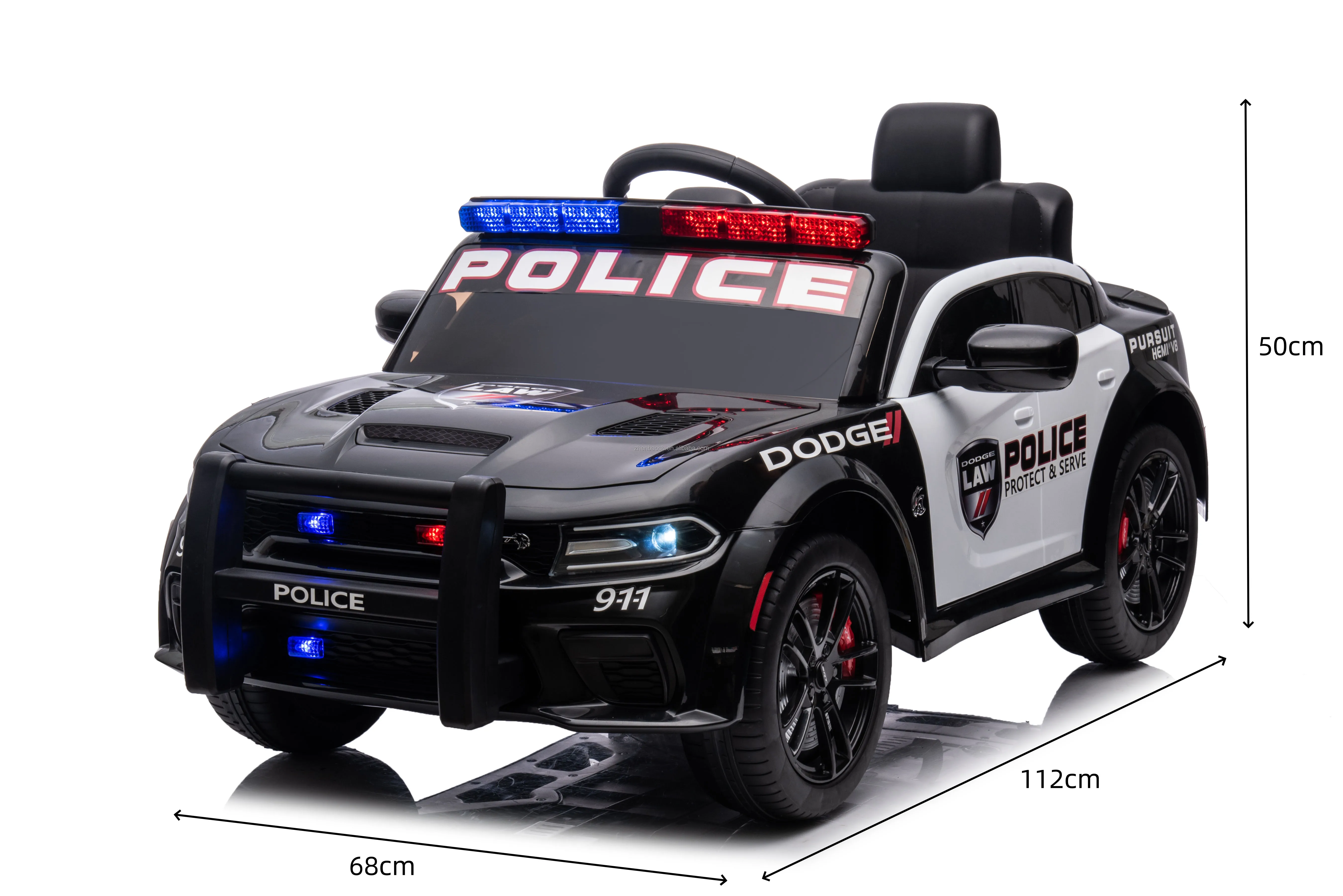 Dodge Electric Police Ride On Cars For Kids To Drive With Remote ...