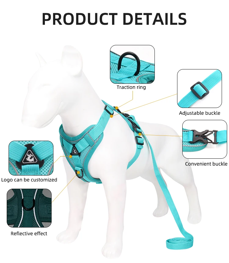 Wholesale Pet Dog Harness And Leash Set Adjustable Custom Logo