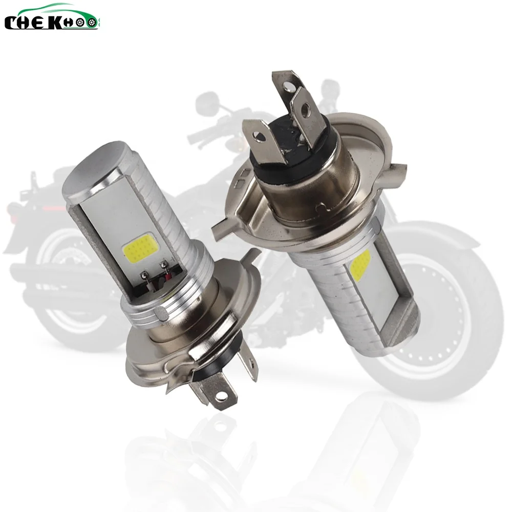 Лампы для мотоциклетных фар BA20D H4 LED Hi Lo beam Moto LED передние фары мотоциклетные светодиодные лампы комплект для преобразования ламп 1200LM 6000K