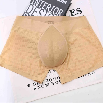 New Fashion Comfortable Non Marking Breathable Hole Material Four Corner Men'S Underwear Butt Padded Panties For Men