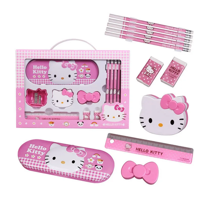 Hello kitty box. Набор канцелярии Хэллоу Китти. Набор Хеллоу Китти канцелярия. Набор канцелипии халоу Кити. Канцелярский набор школьный с Хелло Китти.