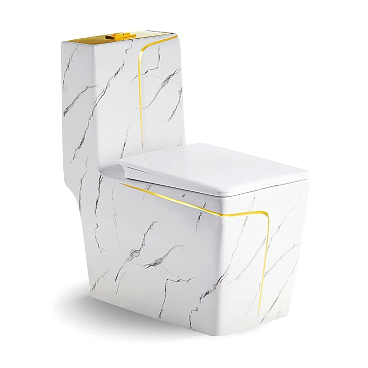 Stone design bathroom sanitary ware water closet set toilet bowl commode rimless flush one piece ceramic white marble toilet details