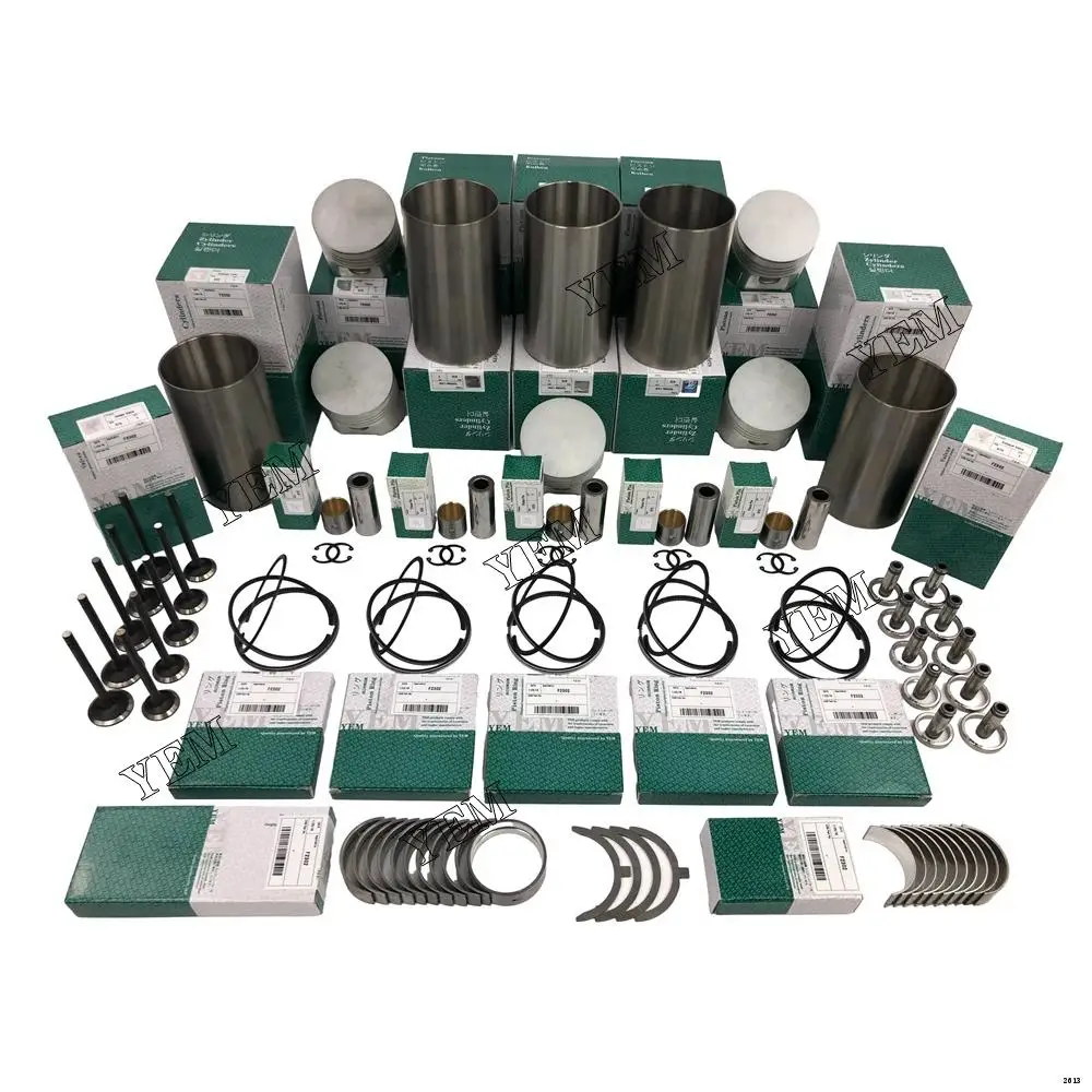 Overhaul Rebuild Kit With Valve Bearings Piston Rings Liner For Kubota F2302 Forklift Excavator Skid Steer Aftermarket Parts