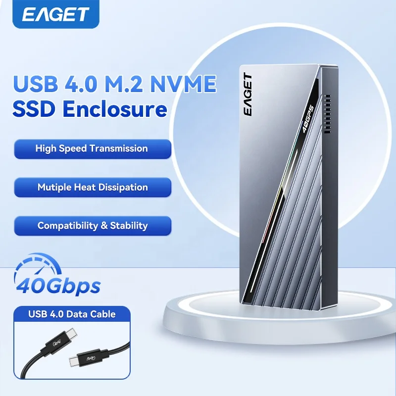 EAGET SE4100 40Gbps USB 4.0 M.2 NVME SSD Enclosure for 2230-2280
