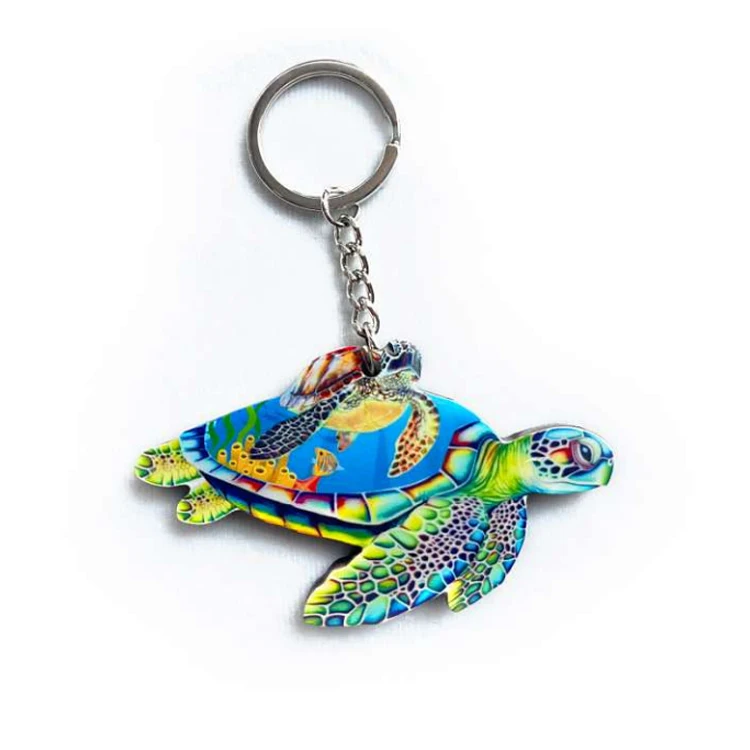 Customized Printing Mdf Wood Surfboard Keychain Beach Souvenir Key Ring Surfboard Keyring