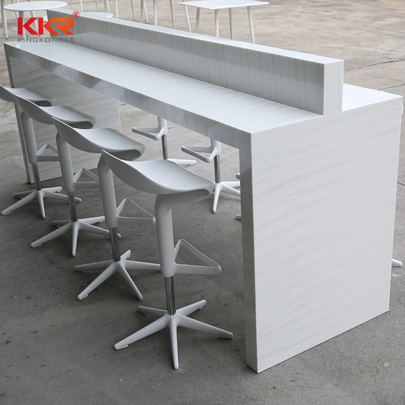 KKR Customized Artificial Stone Light up Set High Chair bar Table Dinner Table Counter bar Table