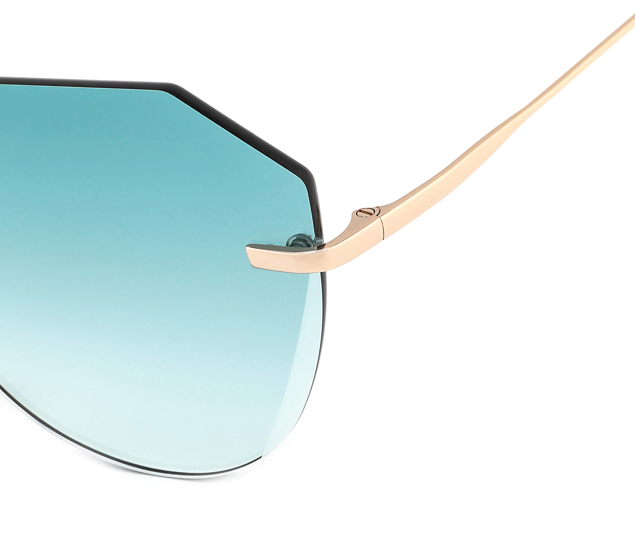 2025 New Arrival Premium Rimless Cat Eye Sun Glasses Unisex UV400 Diamond Cut Polygon Shades Metal Rimless Sunglasses