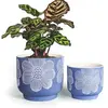 Modern Matte Blue Floral