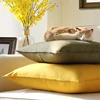 Housses de coussin en lin de luxe jaune