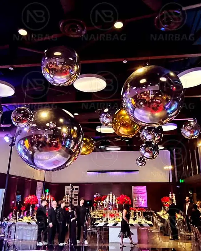 Gold Inflatable Mirror Ball Sphere Balloon Events Wedding Party Decor ...