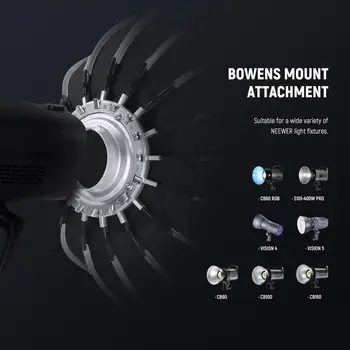NEEWER 33inch/85cm Aluminum Parabolic Softbox Quick Set up Quick Folding with Diffusers/Honeycomb Grid/Bag product image