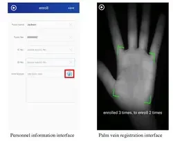 HFSecurity VP05 Biometric Palm Vein Scanner Turnstile Dynamic Face Palm Recognition for Locks with SDK