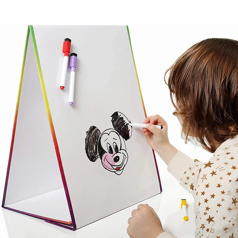 Magnetic Triangle Whiteboard Double Sided for Kids Office