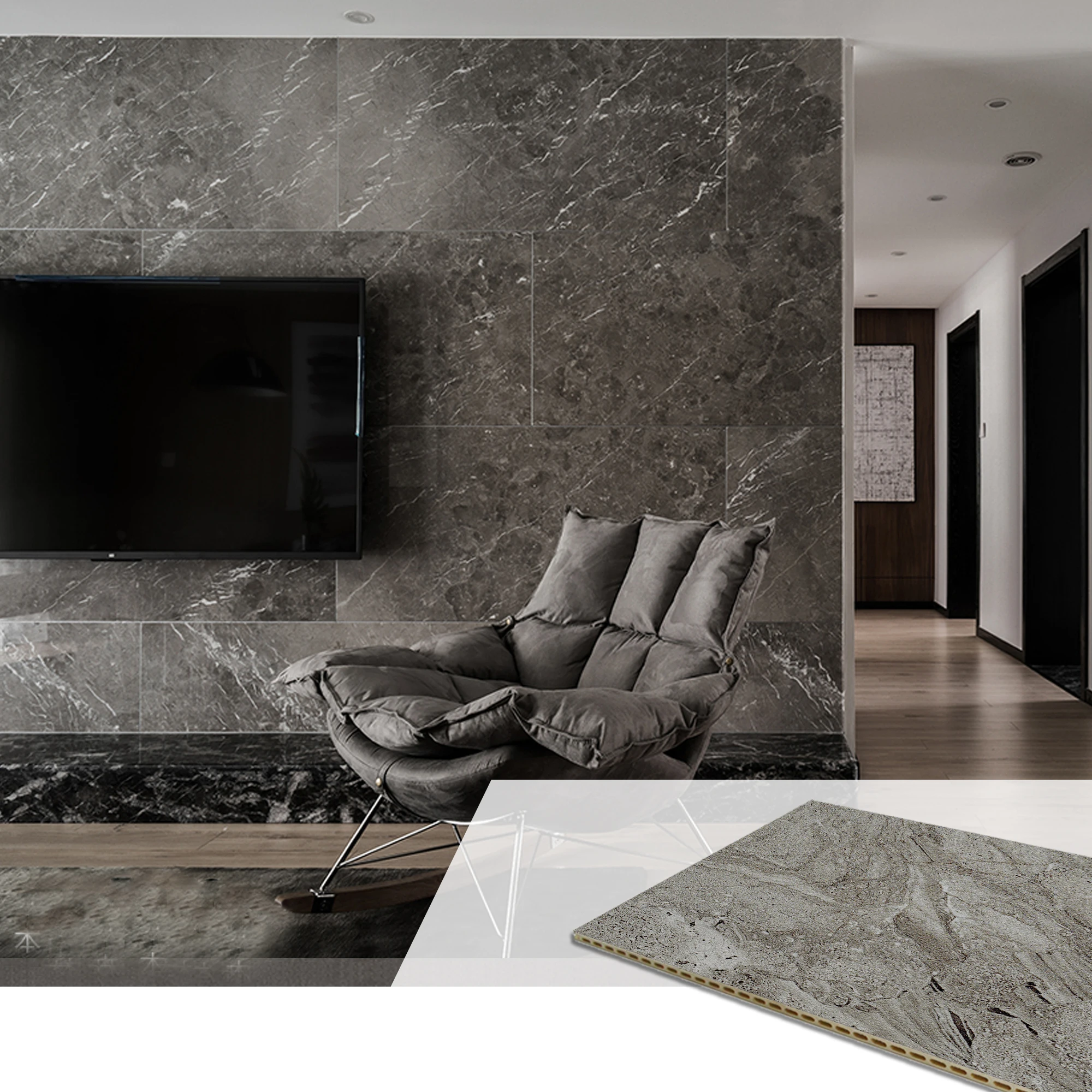 Melinco Indoor Decoration Pandora Artificial Marble Panels 5mm High Glossy Board Eco-friendly Customized Solid Wall Panel
