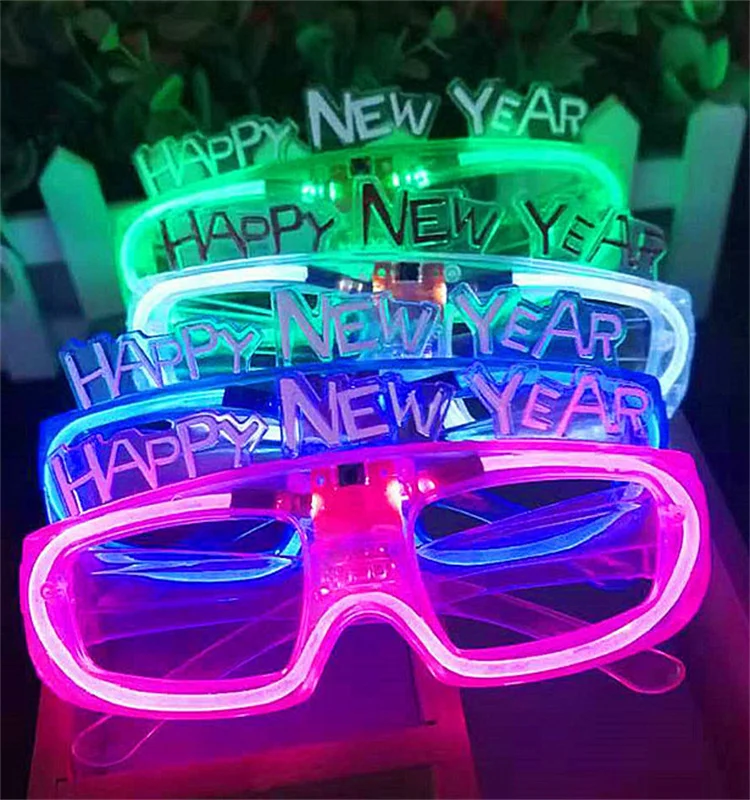 2024 New Year Glasses Led Number Eyeglasses Glow In The Dark Glasses