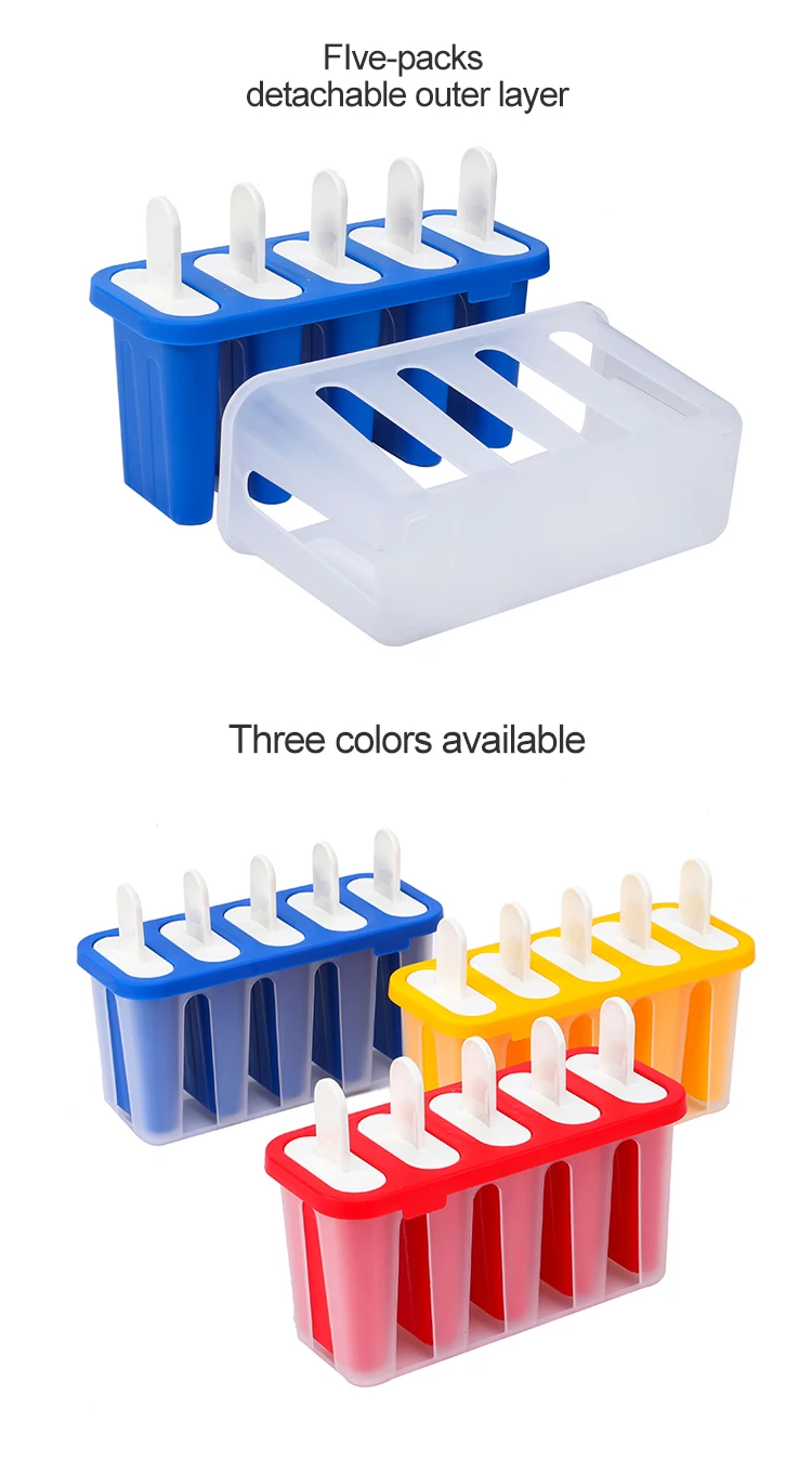 5cavity Ice Pop Maker Shapes Custom Kitchen Gadgets Frozen Ice Cream Popsicle Molds Buy Ice