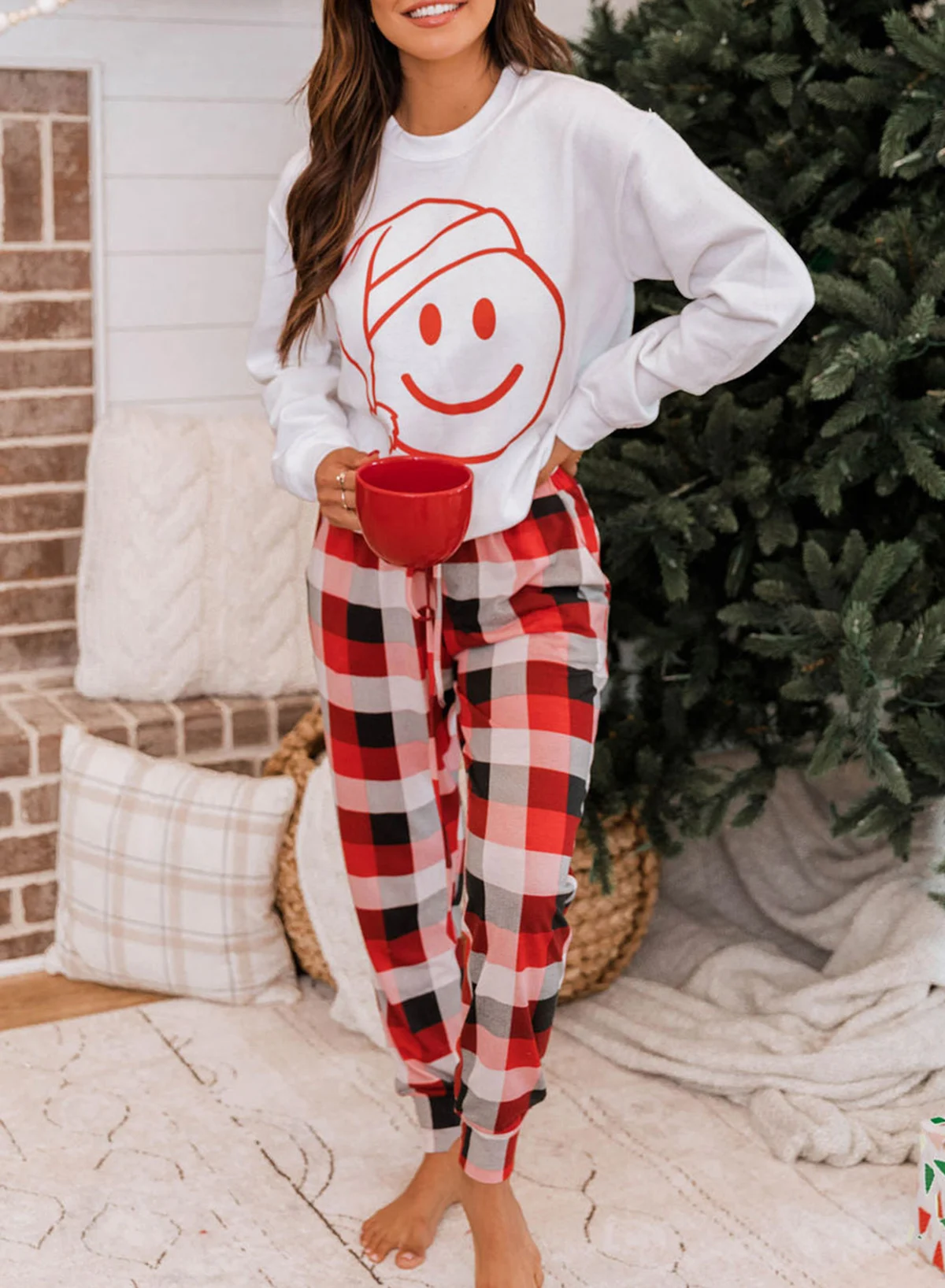 Dearlover Wholesale Custom Loungewear Sets Adult Ladies Plaid Print Pyjamas Sleepwear Long