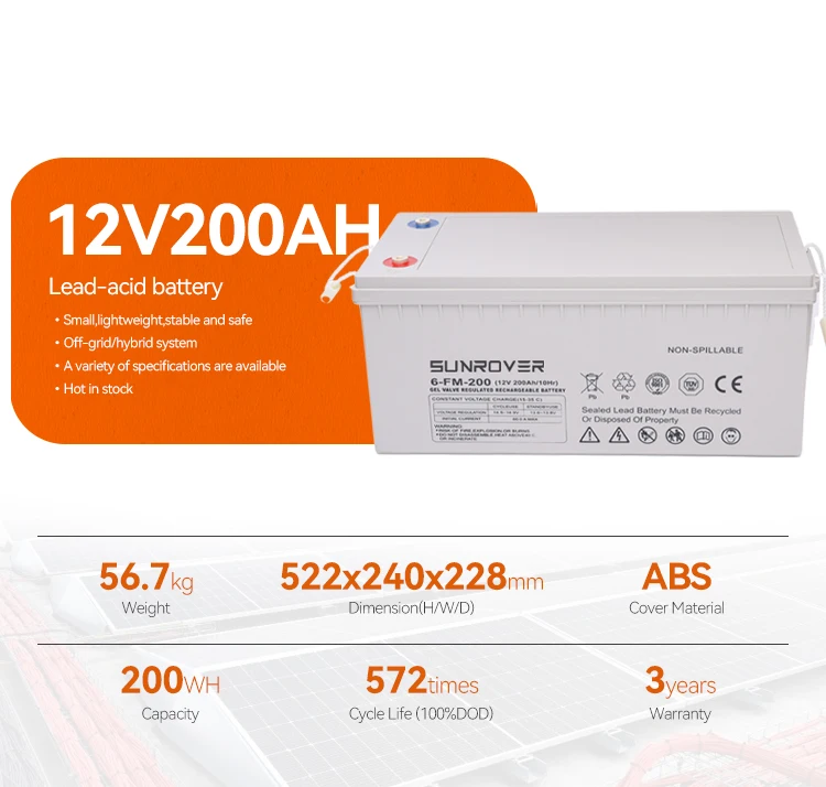 12v 200ah Lead Acid Battery Gel Battery 12v 200ah For Solar Hybrid ...