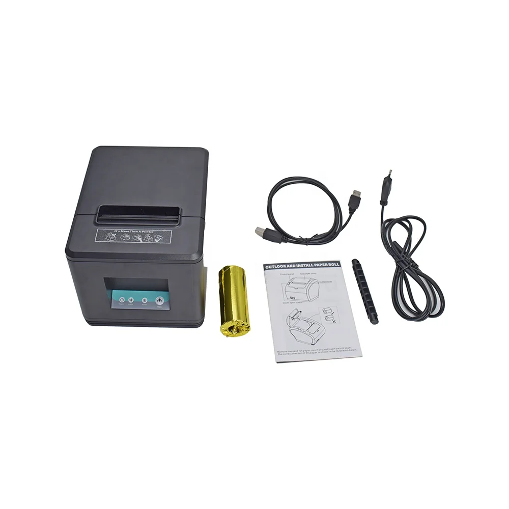 Fast Speed 80MM Receipt Printer Low Noise Desktop Thermal Receipt Printer with Auto Cutter
