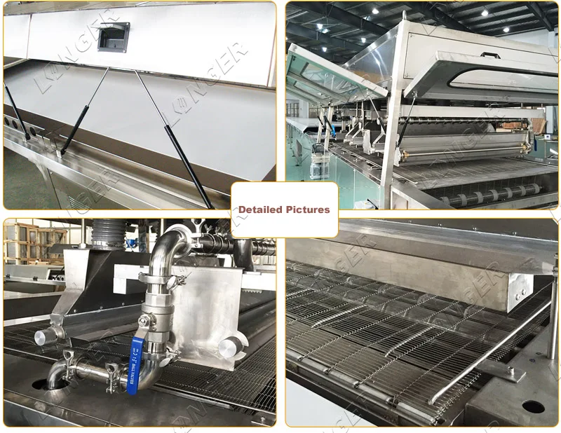 LFM Dates Continuous Chocolate Coating Machine Professional Chocolate Enrobing Line