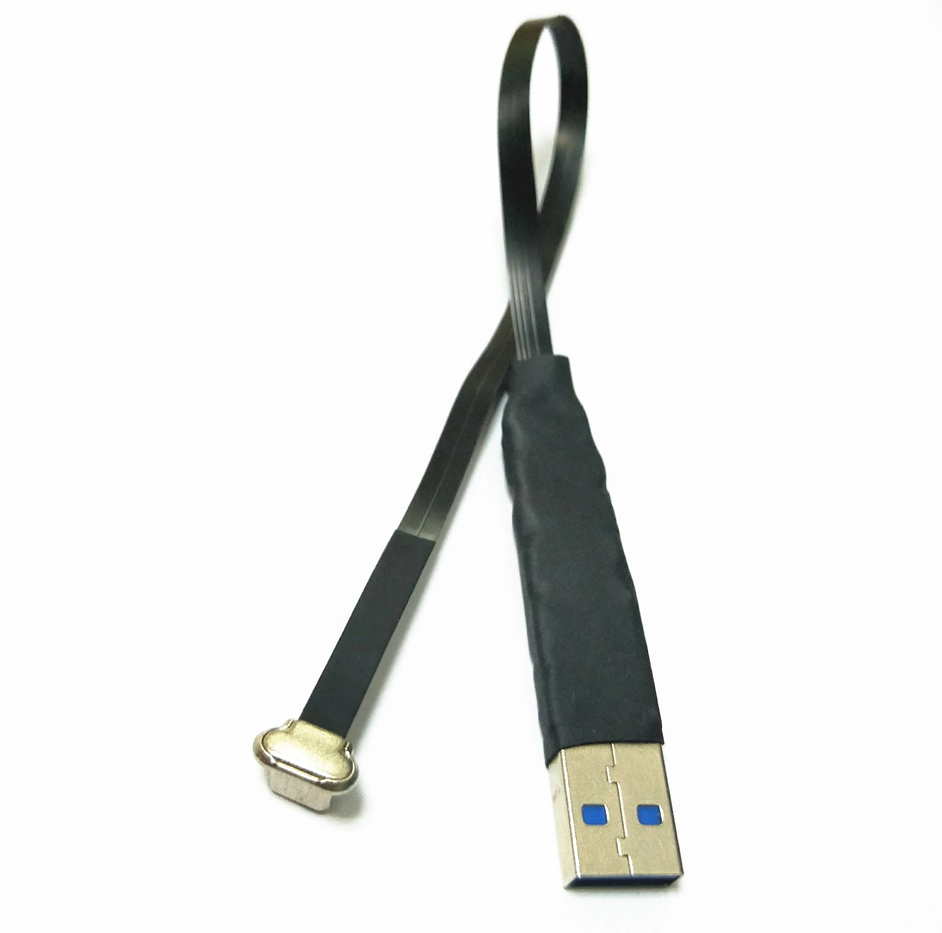 2020 Newest Design 90 Degree Right Angle USB to Micro USB Flat Ribbon Cable Data Charging Cable