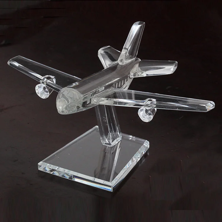 Factory Direct Selling Custom Crystal K9 Crystal Airplane Model Crystal Figurine for Souvenir