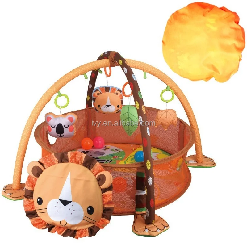 Tummy Time Baby Toy Play Gym Mat With 6 Detachable Toys Baby Activity Mat factory