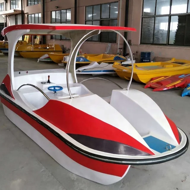 2021 New Design Original Manufacturer Cheap Water Park Fiberglass Pedal Electric Boat for Lake
