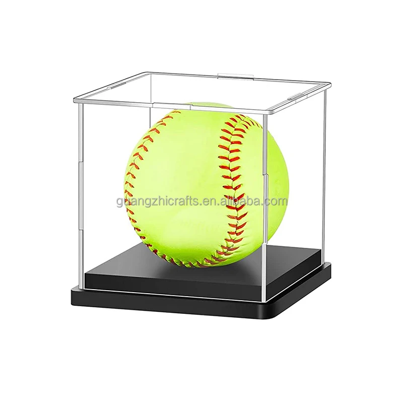 Clear Acrylic Softball Display Case Dust Proof Square Acrylic Cube Box