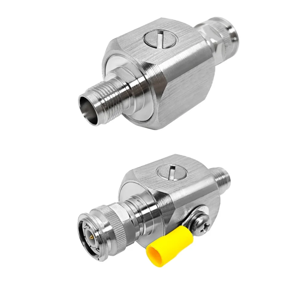 DC-3GHz 90V Coaxial RF Gas Discharge Surge Arrestor Nickel/Gold Plated TNC Male to TNC Female Connectors Lightning Protection