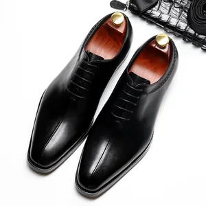 Wholesale Price Winter Shoes for Men British Style High Quality Men Formal Shoes Laces up Cow Leather Luxury Business Men Shoes