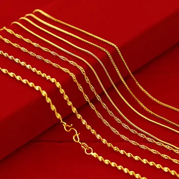 Dubai Gold Jewelry Designs 24k Chain Gold Necklace For Women, Dubai New Gold Chains Design
