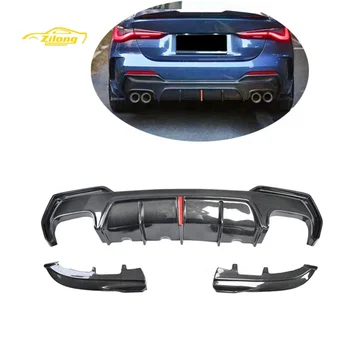 For BMW 4 Series G22 G23 rear bumper modified with carbon fiber K-style diffuser